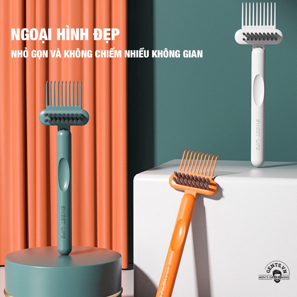 Dụng cụ làm sạch, vệ sinh lược chải tóc loại bỏ tóc rụng và bụi bẩn tiện lợi nhanh chóng và đơn giản tại nhà