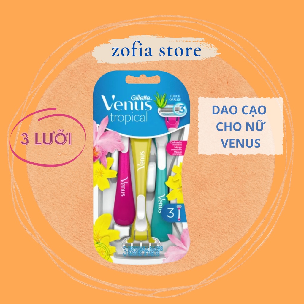 Dao cạo Venus Tropical 3 lưỡi nội địa Đức