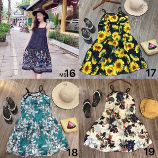 Váy lanh hai đây VIỀN ĐEN siêu rộng, siêu mát - bầu bí bon chen được hết