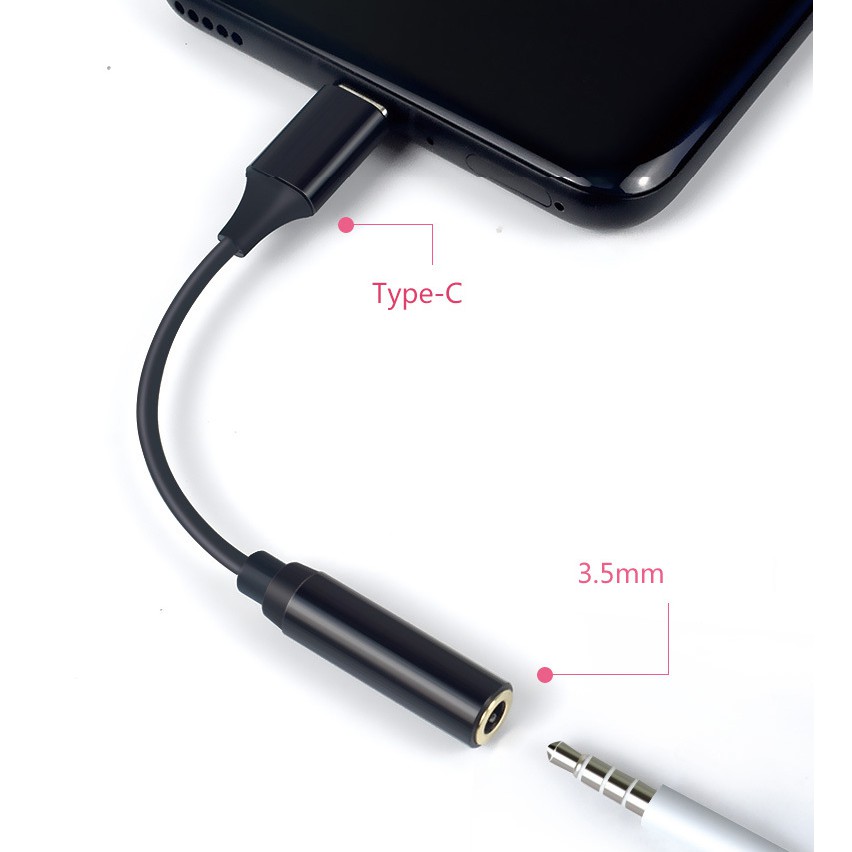 Cáp chuyển đổi USB Type c sang 3.5mm ( hỗ trợ Mic và Audio )