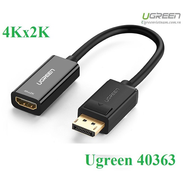 Cáp Chuyển Displayport To HDMI Hỗ Trợ 4K*2K UGREEN 40363 - Hàng Chính Hãng