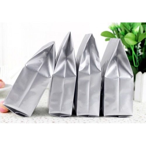100g túi đựng chè 4 cạnh màu bạc