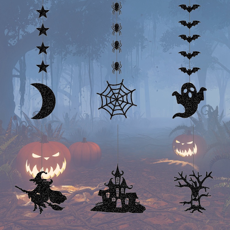 Phụ Kiện Treo Trang Trí Tiệc Halloween Hình Nhện / Phù Thủy / Dơi