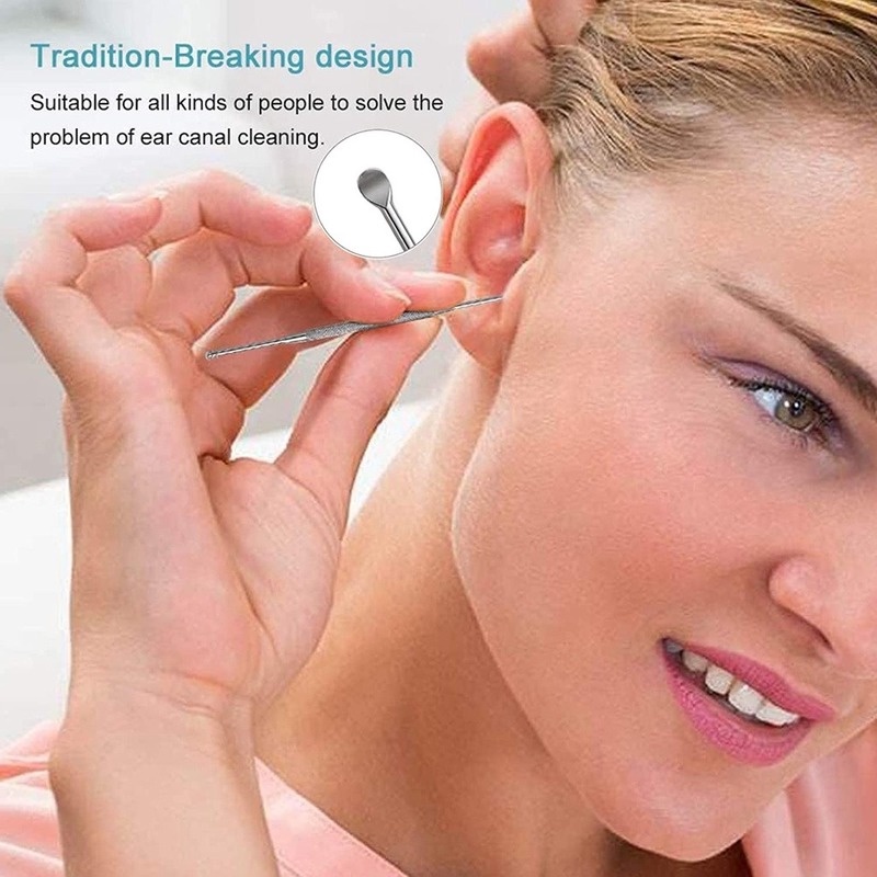 [Hàng mới về] Bộ 7 dụng cụ lấy ráy tai bằng thép không gỉ vệ sinh tai chăm sóc sức khỏe cá nhân kèm hộp đựng