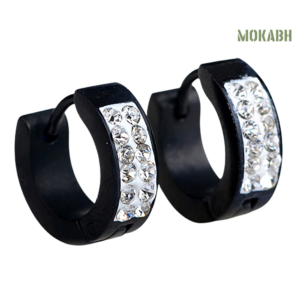 1 Đôi Bông Tai Tròn Nhỏ Bằng Thép Titan Phong Cách Punk Thời Trang Dự Tiệc