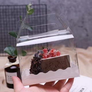 (Set 10 | Size S) Hộp nhựa trong kèm quai đựng bánh bông lan cuộn