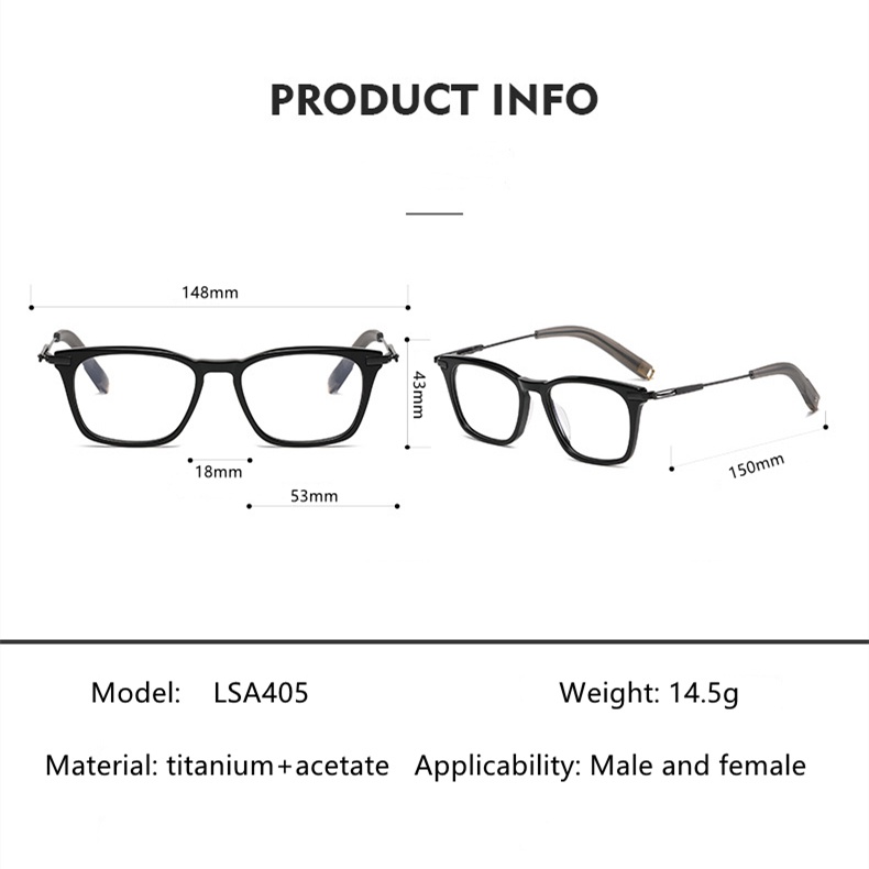 Kính Mát Tròng Vuông Viền Cong Chất Liệu Hợp Kim Titan Phong Cách Cổ Điển Thời Trang Cho Nam Nữ DLX405 DLX405 2022