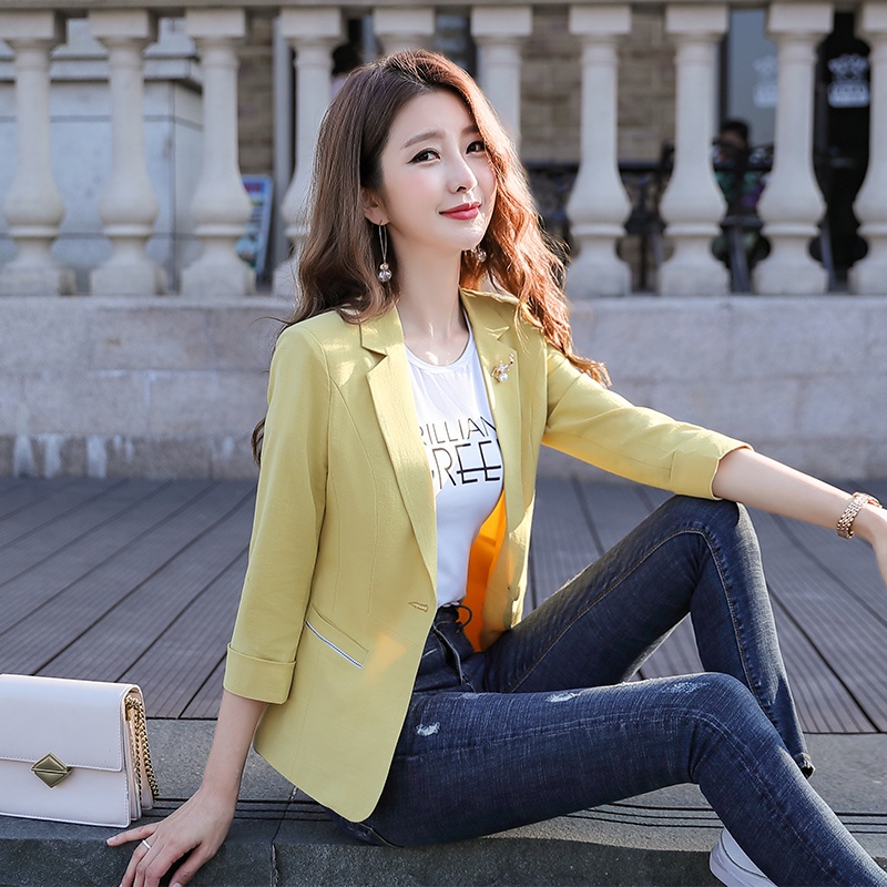 Áo Khoác Blazer Mỏng Tay Lửng Thời Trang Mùa Hè 2022 Cho Nữ