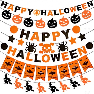 Dây cờ treo trang trí Halloween nhiều màu nhiều mẫu dài ~ 3m