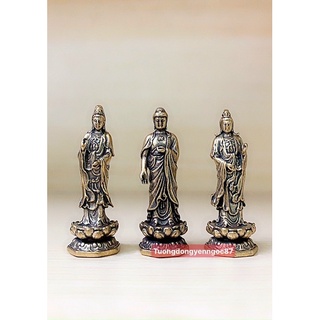 Bộ tượng Tam thánh phật đồng mini