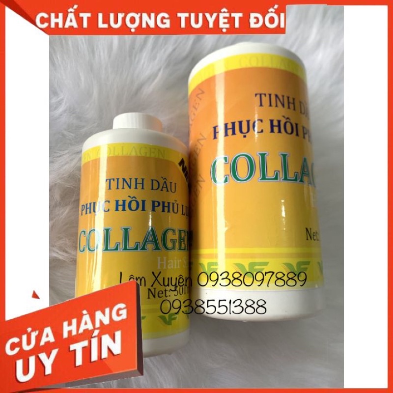 [FREESHIP] Tinh dầu serum phục hồi phủ lụa 1000ml pha hoá chất uốn duỗi nhuộm phủ bóng TVF màu vàng bảo vệ tóc bóng tóc