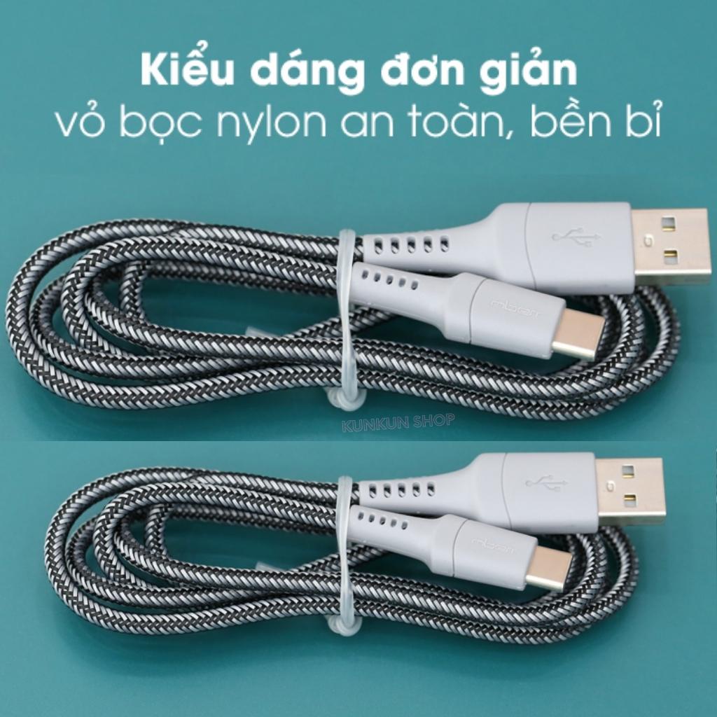 Dây sạc type c, Cáp sạc type c thiết kế dây bện dù dài 1 mét và 3 mét cho điện thoại androi, samsung, oppo, xiaomi...