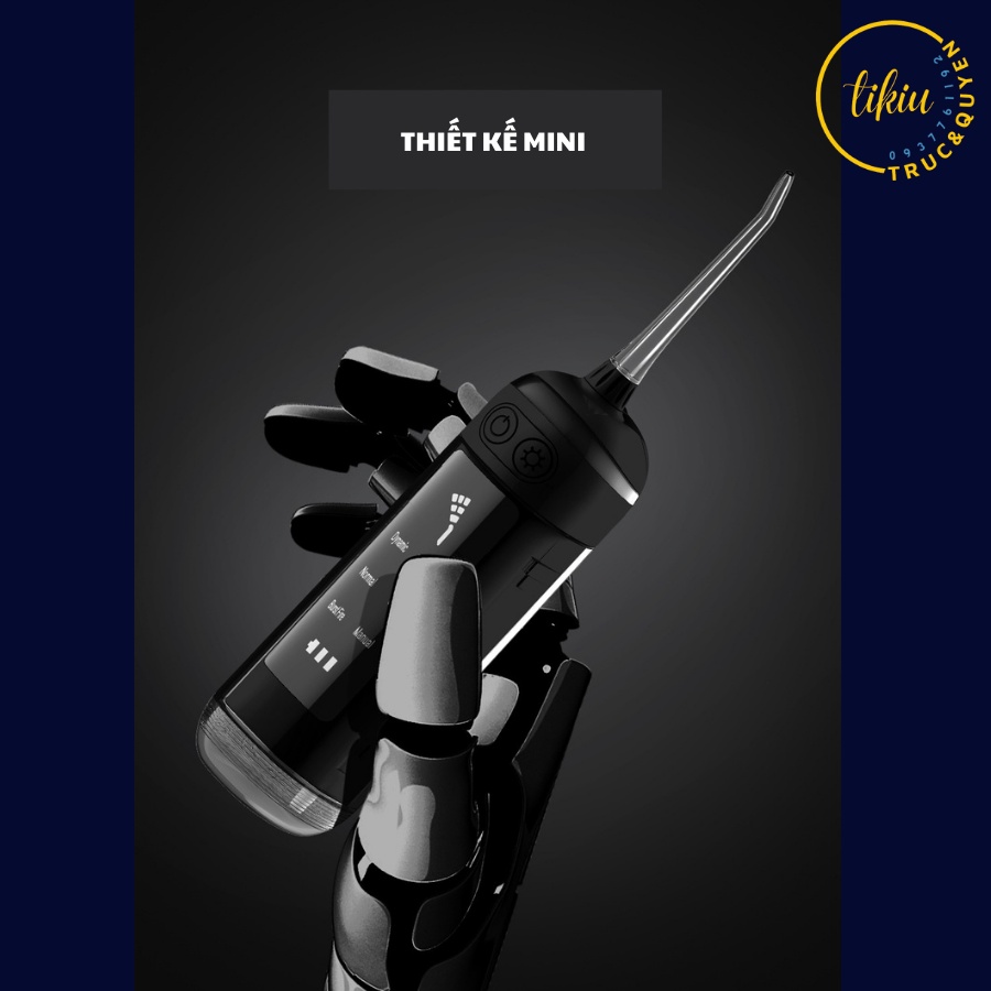 Máy Tăm Nước Mèo Máy TIKIU IPX7 RoHS L13 Chống Thấm Nước Kèm Dây Sạc, 4 Đầu Xịt Và Túi Vải Cao Cấp