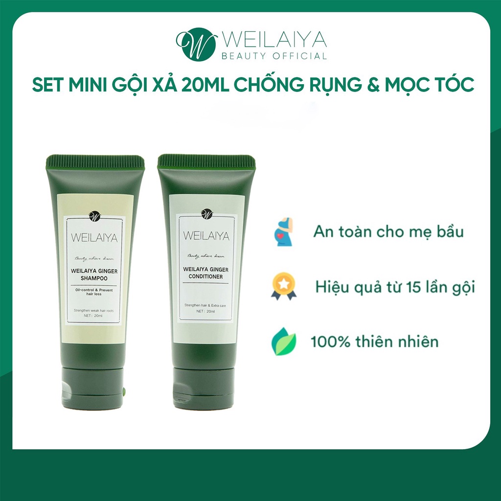 Set Mini Gội Xả Weilaiya Tinh Chất Gừng 20ml - Nấm Truffle14g | Hỗ trợ Mọc Tóc, Phục Hồi Tóc Đa Tầng