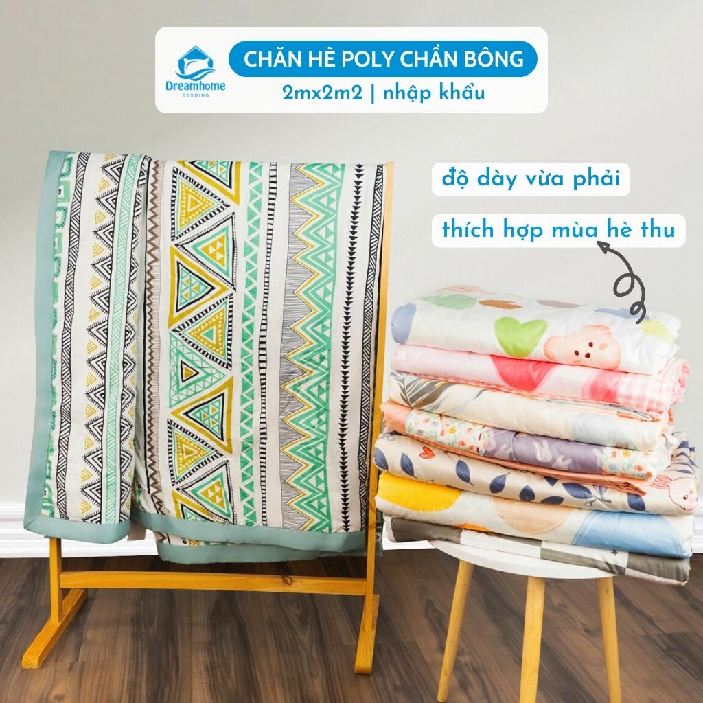 Chăn hè cotton đũi DREAMHOME trần bông sơ đậu nành mềm mại, thoáng mát không bị xô bông size 2mx2m2