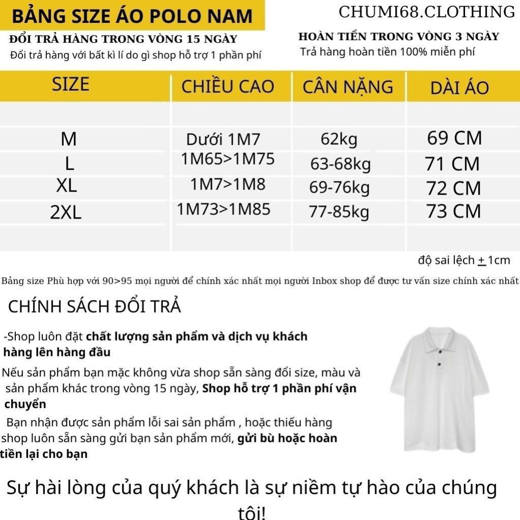 Áo Polo Nam CHUMI áo thun polo from rộng cổ bẻ unisex thời trang cao cấp Hàn Quốc AT311