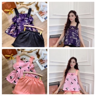 BỘ LỤA ĐÙI 2 DÂY MẶC NHÀ SIÊU MÁT