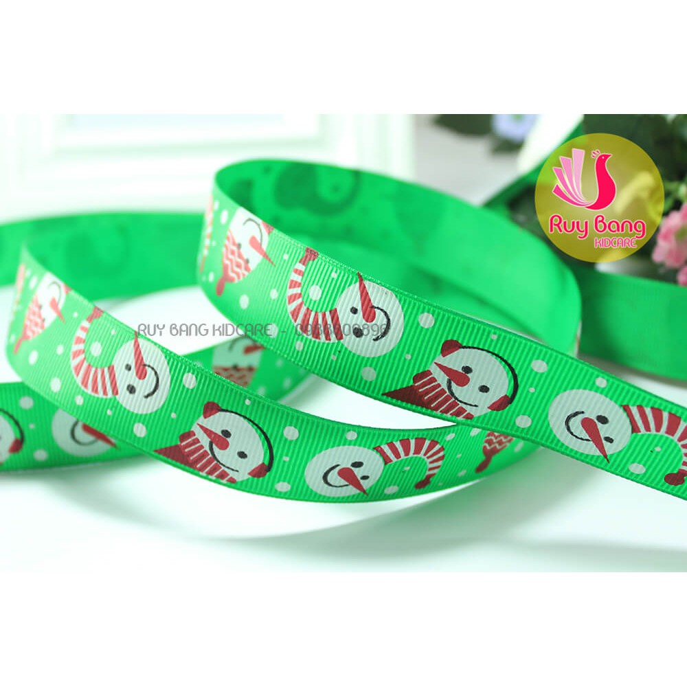 Ruy băng hình noel sz 25mm dây ruy băng làm nơ kẹp tóc, nơ quà tặng