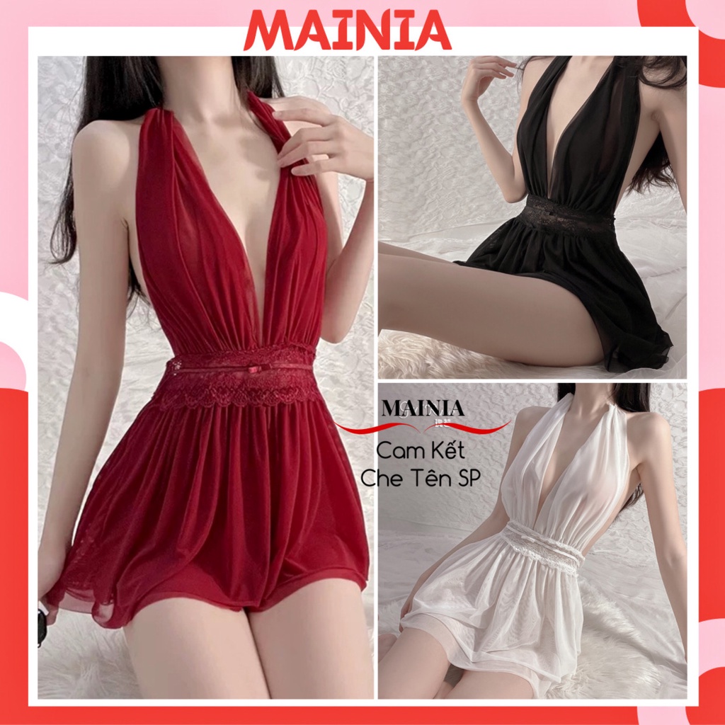 [ Bao Đẹp] Đầm Ngủ Váy Ngủ Ren Hở Lưng Thanh Lịch Nhẹ Nhàng Nhưng Cực Kỳ Sexy Quyến Rũ Mainia Shop