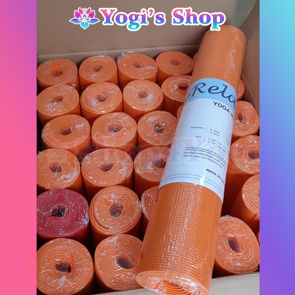 Thảm Tập Yoga Relax PVC 6mm 1 lớp, Kèm Túi Đựng Thảm | Hàng Đài Loan Xuất Khẩu