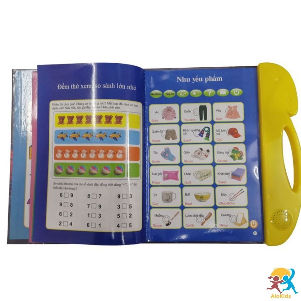 Sách Điện Tử Thông Minh Song Ngữ Anh Việt Cho Bé Tặng Kèm Bút, Đồ Chơi Giáo Dục Cho Bé, Alokids TB
