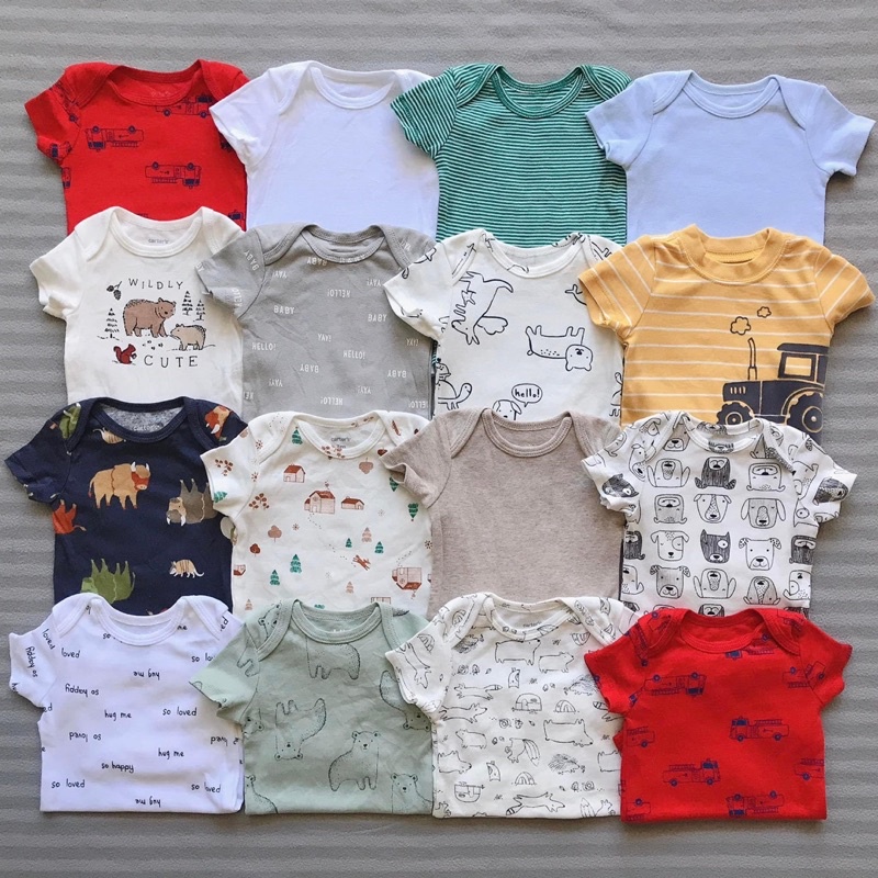 (Chọn mẫu size 12M) Bodysuit Carter, Bodychip cộc tay cho bé trai, bé sơ sinh