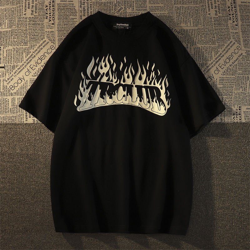 Áo Thun 100% cotton Ngắn Tay Form Rộng Phong Cách Năng Động Trẻ Trung Dành Cho Nam