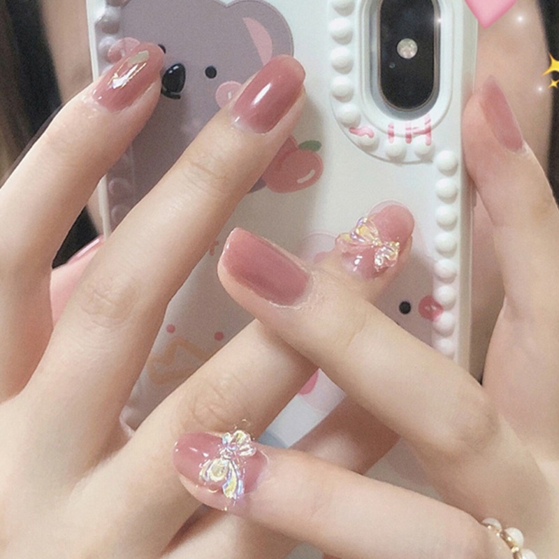 Set 200 Phụ Kiện Nơ 3D Trang Trí Móng Nghệ Thuật Xinh Xắn Charms