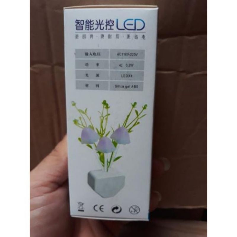 Đèn ngủ hình nấm cảm ứng đổi màu loại 1 có hộp