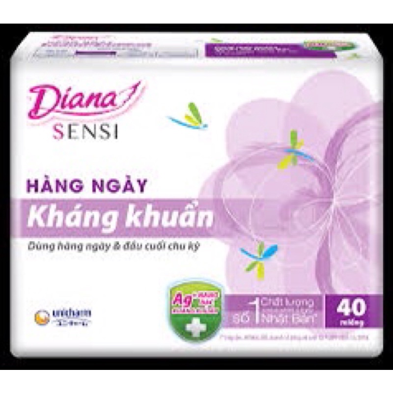 Gói 20 Miếng Băng Vệ Sinh Hàng Ngày Diana Sensi Kháng Khuẩn