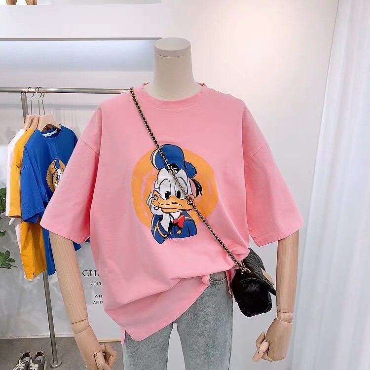 [Mẫu Mới Hàng Quảng Châu] Áo Phông Ngắn Tay Unisex Donald Ngộ Nghĩnh