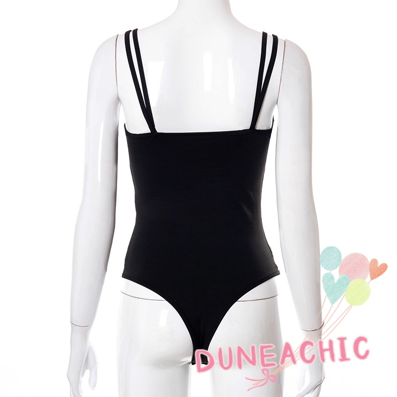 DUNEA Jumpsuit Hai Dây Hở Lưng Gợi Cảm Cho Nữ