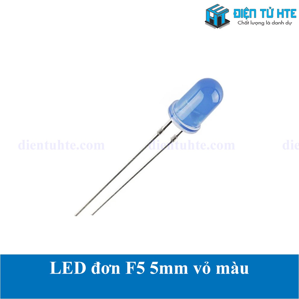 Gói 10  bóng LED đơn F5 5mm vỏ màu - Sáng màu
