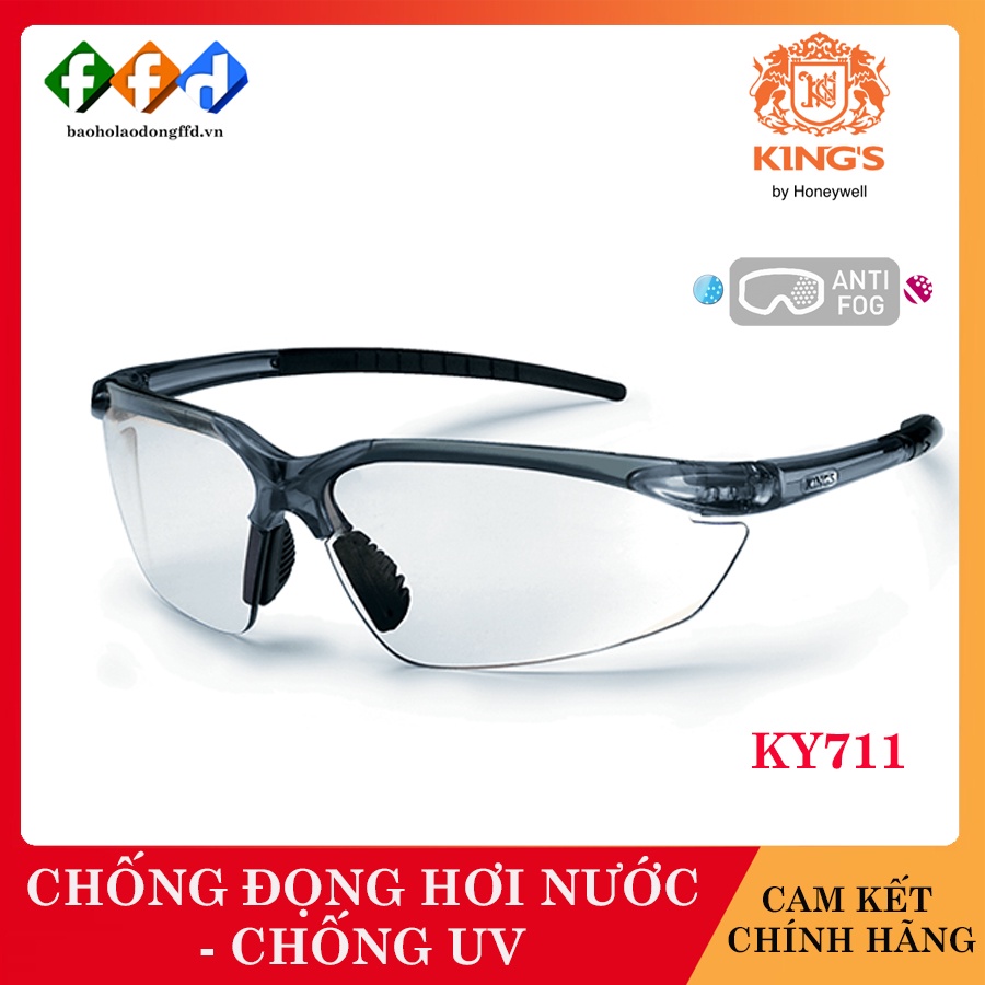 Kính bảo hộ Kings KY711 Kính chống bụi, chống đọng sương, chống tia UV, trầy xước, bảo vệ mắt khi đi xe máy, lao động