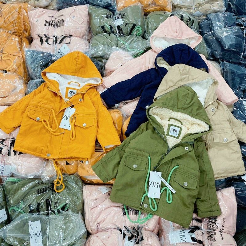 Áo khoác kaki lót bông siêu ấm cho bé