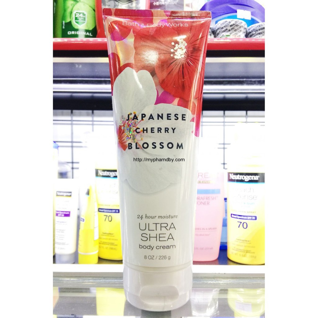 [226g] Dưỡng Thể Japanese Cherry Blossom Body Cream Bath & Body Works 24 Hour Moisture Ultra Shea Body Cream