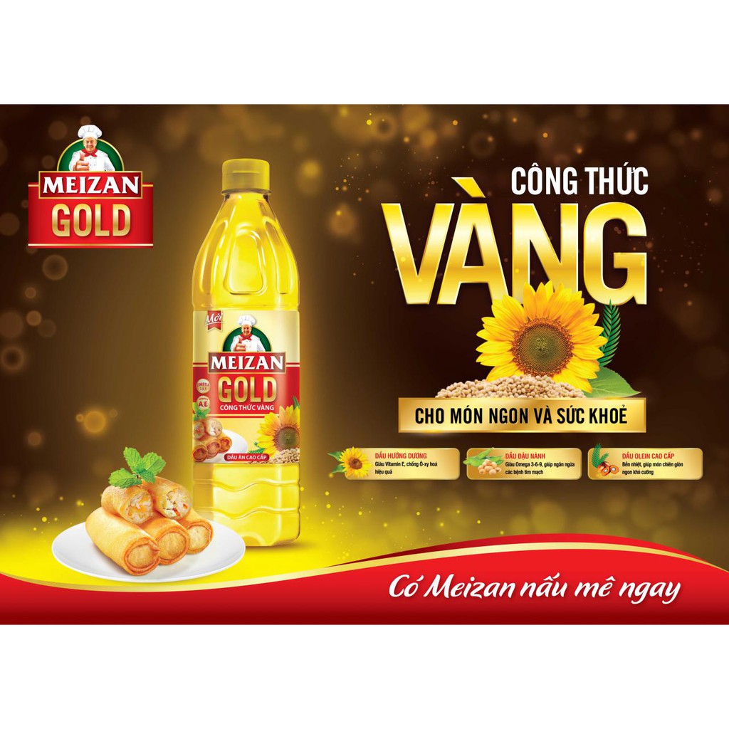 Dầu ăn Cao Cấp Meizan Gold chai 1L