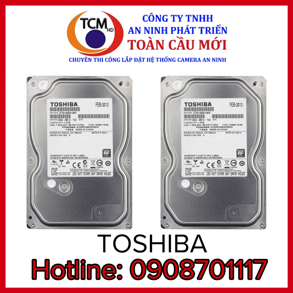 Ổ cứng chuyên dụng 1TB TOSHIBA CHO CAMERA