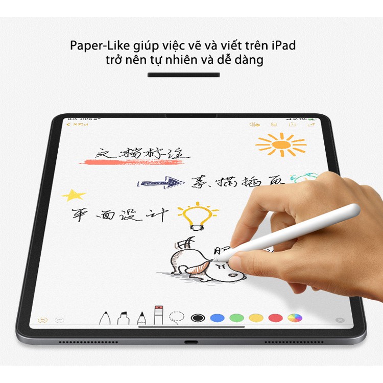 Dán màn hình iPad Paper-like chống vân tay (Bao bì màu hồng)