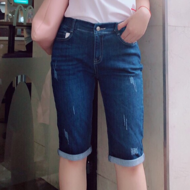 Quần lửng jean nữ cào xước từ 45kg đến 80kg
