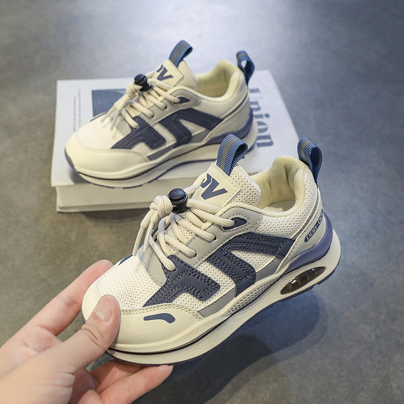 Giày Sneaker Đế Dày Phối Lưới Thoáng Khí Thời Trang Mùa Hè 2022 Cho Bé 5-18 Tuổi Size 30-38