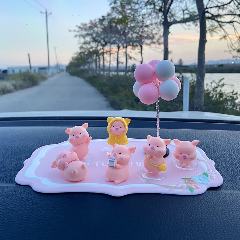 6 chú heo trang trí taplo xe ô tô dễ thương- Phụ kiện trang trí xe hơi cao cấp
