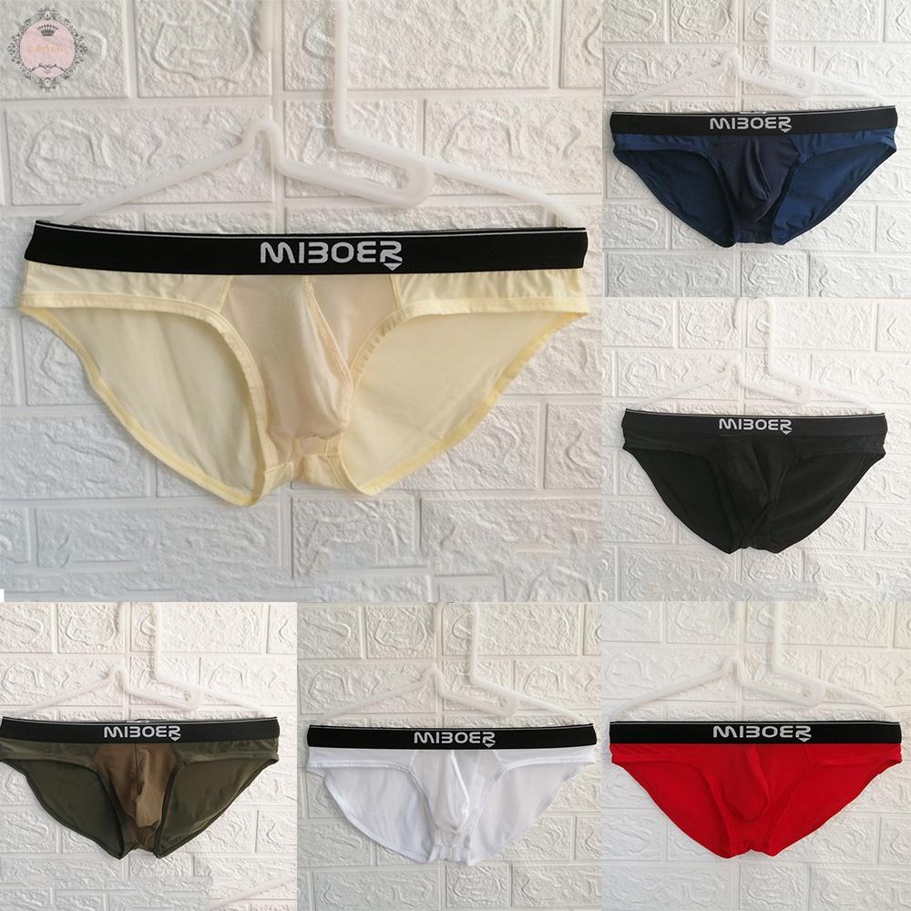 Mens Sexy Briefs Underwear Bikini Breathable Ice Silk Jockstrap Lingerie