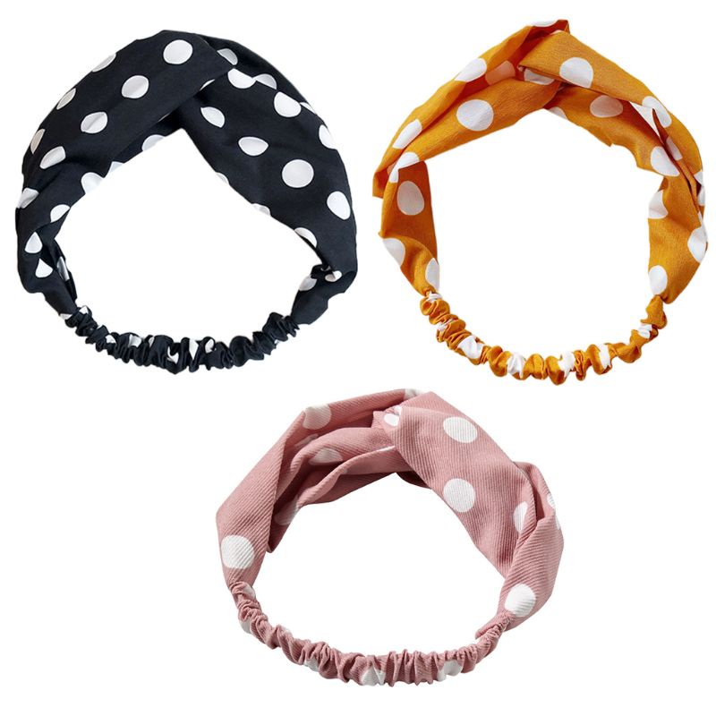 Băng Đô Họa Tiết Chấm Bi Lớn Phong Cách Hàn Quốc Cổ Điển Dành Cho Nữ