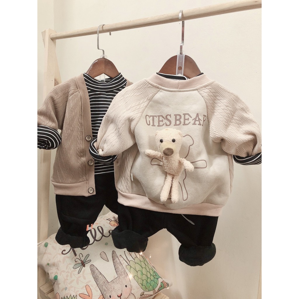 SET BỘ CADIGAN GẤU XINH  - 4 MÓN CHO BÉ TRAI 7-17KG