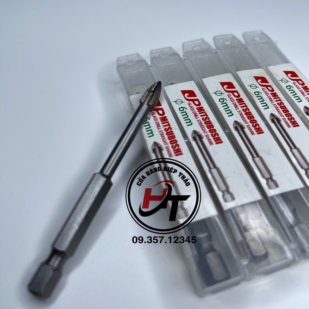 Mũi khoan đa năng khoan kính đá gạch men thủy tinh chuôi lục giác 4 cạnh cao cấp Mitsuboshi Nhật MKDN-MSBS