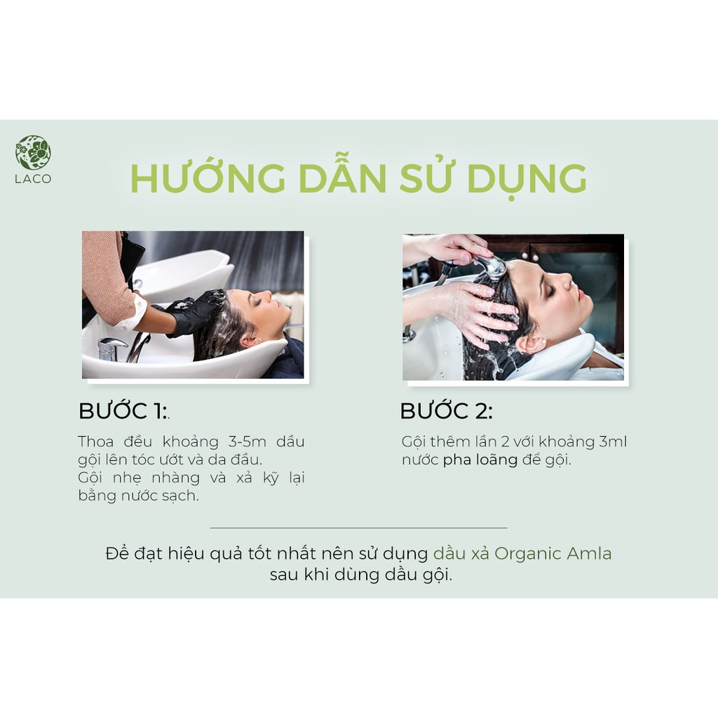 Dầu Gội Organic Amla - Laco - Trị rụng tóc - Cam kết chính hãng