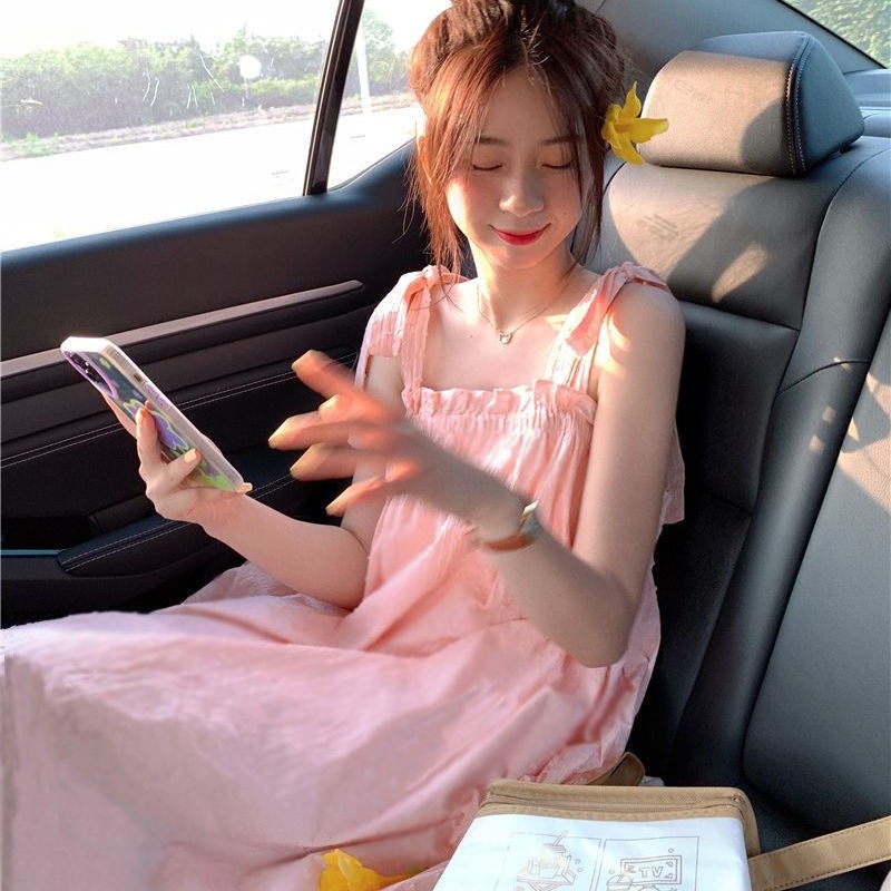 Váy Hai Dây Form Rộng Phong Cách Hàn Quốc Ngọt Ngào