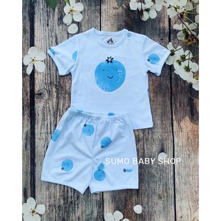 Bộ Cộc Tay Cài Vai Hoa Quả Uala Rogo 2019 - Màu Xanh