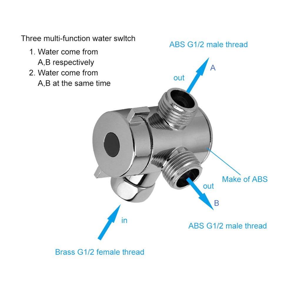 Van nước chữ T 3 cổng bằng ABS bền và tiện lợi